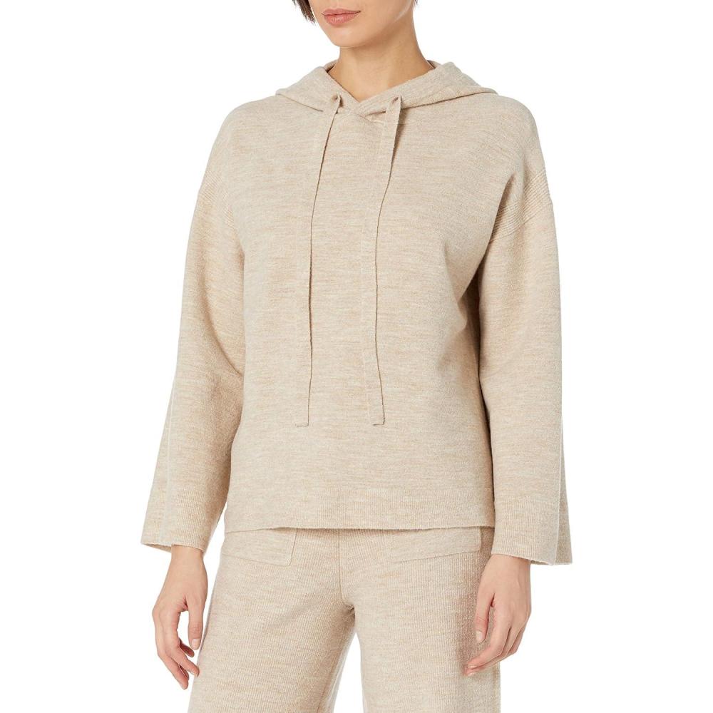 imageCable Stitch Womens Oversized Wide Sleeve Hoodie Sweater  Lounge Long Sleeve Slouchy Casual Hooded Pullover TopOatmeal
