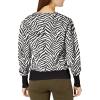 Cable Stitch Women’s Animal Jacquard Blouson Sleeve Sweater – Crewneck Long Sleeve Soft Cotton Pattern Pullover Top(Black/White)