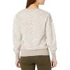 Cable Stitch Women’s Animal Jacquard Blouson Sleeve Sweater – Crewneck Long Sleeve Soft Cotton Pattern Pullover Top(Taupe/White)