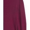 Cable Stitch Women’s Blouson Sleeve Crewneck Sweater - Long Sleeve Puff Shoulder Ribbed Shaker Stitch Solid Color Top(Aubergine)