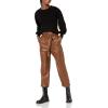 Cable Stitch Women’s Blouson Sleeve Crewneck Sweater - Long Sleeve Puff Shoulder Ribbed Shaker Stitch Solid Color Top(Black)