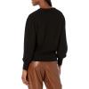 Cable Stitch Women’s Blouson Sleeve Crewneck Sweater - Long Sleeve Puff Shoulder Ribbed Shaker Stitch Solid Color Top(Black)