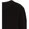 Cable Stitch Women’s Blouson Sleeve Crewneck Sweater - Long Sleeve Puff Shoulder Ribbed Shaker Stitch Solid Color Top(Black)