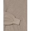 Cable Stitch Women’s Blouson Sleeve Crewneck Sweater - Long Sleeve Puff Shoulder Ribbed Shaker Stitch Solid Color Top(Concrete)