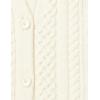 Cable Stitch Women’s Boyfriend Cable Cardigan – V-Neck Button Front Long Sleeve Drop Shoulder Sweater Cover-Up(Cream)