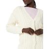 Cable Stitch Women’s Boyfriend Cable Cardigan – V-Neck Button Front Long Sleeve Drop Shoulder Sweater Cover-Up(Cream)
