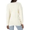 Cable Stitch Women’s Boyfriend Cable Cardigan – V-Neck Button Front Long Sleeve Drop Shoulder Sweater Cover-Up(Cream)