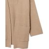 Cable Stitch Women’s Brushed Kimono Sleeve Sweater Cardigan – Open Front Wide Long Sleeve Coatigan with Pockets(Marled Camel)