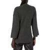 Cable Stitch Women’s Brushed Kimono Sleeve Sweater Cardigan – Open Front Wide Long Sleeve Coatigan with Pockets(Marled Charcoal)