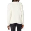 Cable Stitch Women’s Cable Crewneck Sweater – Long Sleeve Drop Shoulder Boxy Pullover Knit Top(Birch White)