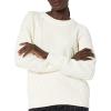 Cable Stitch Women’s Cable Crewneck Sweater – Long Sleeve Drop Shoulder Boxy Pullover Knit Top(Birch White)