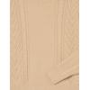 Cable Stitch Women’s Cable Crewneck Sweater – Long Sleeve Drop Shoulder Boxy Pullover Knit Top(Camel)