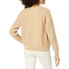 Cable Stitch Women’s Cable Crewneck Sweater – Long Sleeve Drop Shoulder Boxy Pullover Knit Top(Camel)