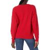 Cable Stitch Women’s Cable Crewneck Sweater – Long Sleeve Drop Shoulder Boxy Pullover Knit Top(Rouge)