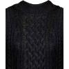 Cable Stitch Women’s Cable Knit Dress – Crewneck Long Sleeve Chunky A-Line Flare Sweater Dress(Black)