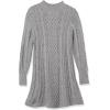 Cable Stitch Women’s Cable Knit Dress – Crewneck Long Sleeve Chunky A-Line Flare Sweater Dress(Heather Grey)