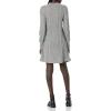 Cable Stitch Women’s Cable Knit Dress – Crewneck Long Sleeve Chunky A-Line Flare Sweater Dress(Heather Grey)