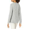 Cable Stitch Women’s Cable Knit V-Neck Pullover Sweater – Long Sleeve Loose Fit Top(Heather Grey)