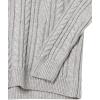 Cable Stitch Women’s Cable Knit V-Neck Pullover Sweater – Long Sleeve Loose Fit Top(Heather Grey)