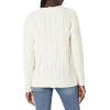Cable Stitch Women’s Cable Knit V-Neck Pullover Sweater – Long Sleeve Loose Fit Top(Ivory)
