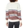 Cable Stitch Women’s Chunky Variegated Stripe Sweater – Mock Neck Long Sleeve Color Block Pullover Top(Multi)