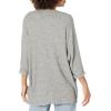 Cable Stitch Women’s Cocoon Open Front Cover-up Cardigan - Draped 3/4 Sleeve Lightweight Casual Lounge Hacci Knit Top(Marled Grey)