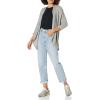 Cable Stitch Women’s Cocoon Open Front Cover-up Cardigan - Draped 3/4 Sleeve Lightweight Casual Lounge Hacci Knit Top(Marled Grey)