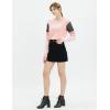 Cable Stitch Women’s Contrast-Sleeve Cotton Sweater – Crewneck Long Sleeve Knitted Pullover Top(Camille)