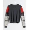 Cable Stitch Women’s Contrast-Sleeve Cotton Sweater – Crewneck Long Sleeve Knitted Pullover Top(Charcoal)
