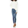 Cable Stitch Women’s Cotton Blend Cable Knit Turtleneck Pullover Sweater – Fisherman Long Sleeve Chunky Textured Top(Ivory)