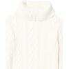 Cable Stitch Women’s Cotton Blend Cable Knit Turtleneck Pullover Sweater – Fisherman Long Sleeve Chunky Textured Top(Ivory)