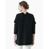 Cable Stitch Women’s Cotton Ribbed Button Sweater Cardigan – Open Front Long Sleeve Knit Cover-up Coat(Black)