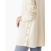 Cable Stitch Women’s Cotton Ribbed Button Sweater Cardigan – Open Front Long Sleeve Knit Cover-up Coat(Cream)