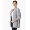 Cable Stitch Women’s Cotton Ribbed Button Sweater Cardigan – Open Front Long Sleeve Knit Cover-up Coat(Heather Grey)