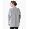 Cable Stitch Women’s Cotton Ribbed Button Sweater Cardigan – Open Front Long Sleeve Knit Cover-up Coat(Heather Grey)