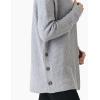 Cable Stitch Women’s Cotton Ribbed Button Sweater Cardigan – Open Front Long Sleeve Knit Cover-up Coat(Heather Grey)