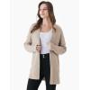 Cable Stitch Women’s Cotton Ribbed Button Sweater Cardigan – Open Front Long Sleeve Knit Cover-up Coat(Oatmeal)