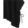 Cable Stitch Women’s Cozy Cowl Neck Poncho – 3/4 Sleeve Oversized Turtleneck Sweater Pullover Cape Top(Black)