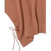 Cable Stitch Women’s Cozy Cowl Neck Poncho – 3/4 Sleeve Oversized Turtleneck Sweater Pullover Cape Top(Caramel)
