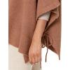 Cable Stitch Women’s Cozy Cowl Neck Poncho – 3/4 Sleeve Oversized Turtleneck Sweater Pullover Cape Top(Caramel)