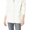 Cable Stitch Women’s Cozy Oversized Patch Pocket Cardigan – V-Neck Long Sleeve Button Front Sweater Coatigan(Ivory)