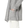 Cable Stitch Women’s Cozy Shawl Cardigan – Open Front Long Sleeve Sweater Cover-Up Knit Coatigan with Pockets(Heather Grey)