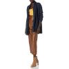 Cable Stitch Women’s Cozy Shawl Cardigan – Open Front Long Sleeve Sweater Cover-Up Knit Coatigan with Pockets(Navy)