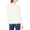 Cable Stitch Women’s Cozy V-Neck Pullover Sweater – Soft Long Sleeve Loose Fit Solid Color Knitted Top(Ivory)
