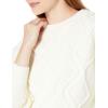 Cable Stitch Women’s Diamond Cable Crewneck Sweater – Long Sleeve Pullover Top(Ivory)
