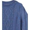 Cable Stitch Women’s Donegal Dots Cable Knit Sweater – Crewneck Long Sleeve Mélange Pullover Top(Multi-denim)