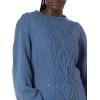Cable Stitch Women’s Donegal Dots Cable Knit Sweater – Crewneck Long Sleeve Mélange Pullover Top(Multi-denim)