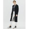 Cable Stitch Women’s Double Faced Open Front Cardigan – Contrast Colors Long Sleeve Sweater Coat with Pockets(Black)