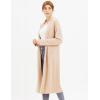 Cable Stitch Women’s Double Faced Open Front Cardigan – Contrast Colors Long Sleeve Sweater Coat with Pockets(Camel)