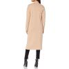 Cable Stitch Women’s Double Faced Open Front Cardigan – Contrast Colors Long Sleeve Sweater Coat with Pockets(Camel)